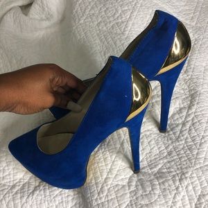 Blue and Gold Gorgeous Heels